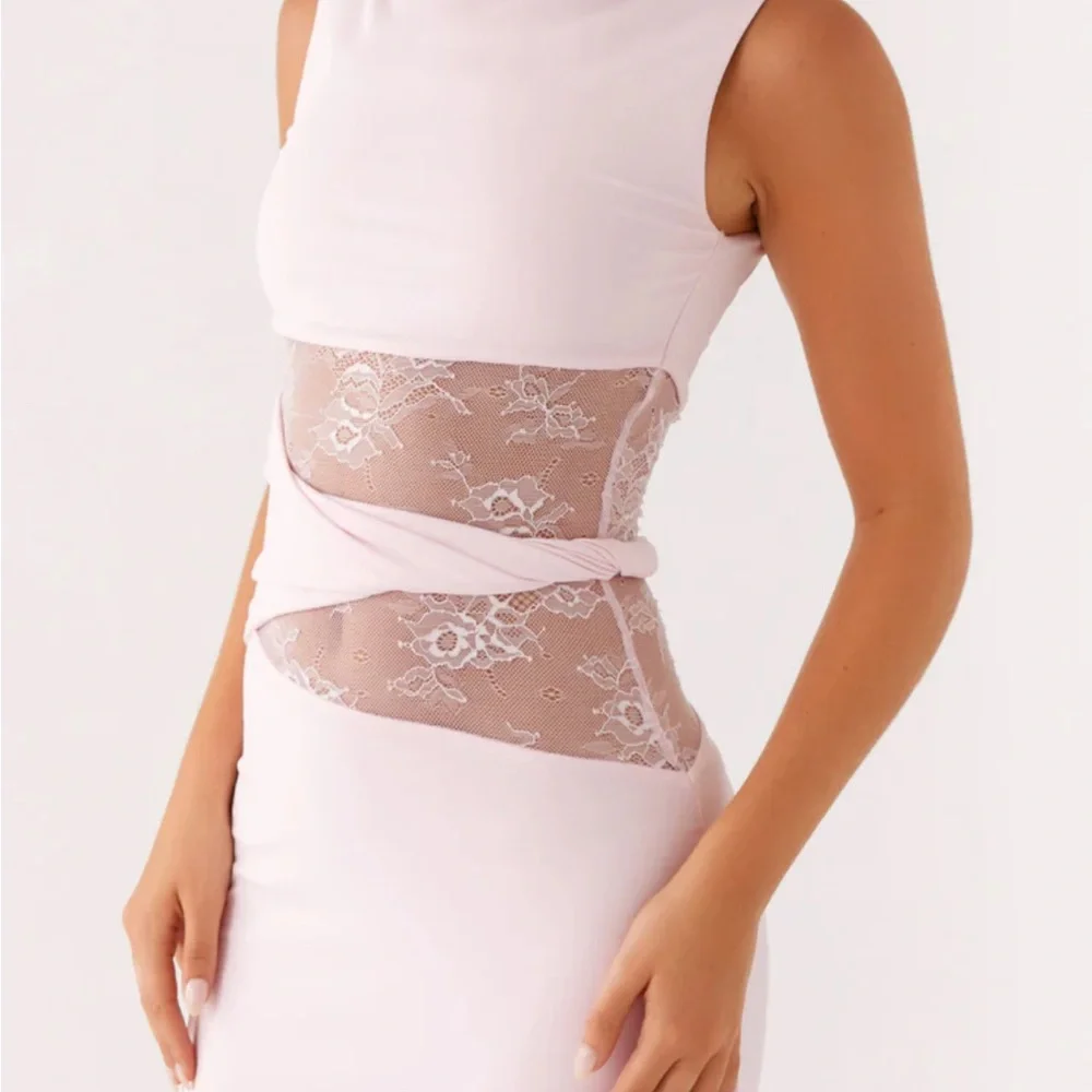 Peppermayo Blush Lace Panel Slip Dress - Picture 6 of 8